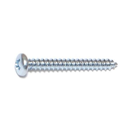 Midwest Fastener Sheet Metal Screw, #6 x 1-1/4 in, Zinc Plated Steel Pan Head Phillips Drive, 100 PK 03233